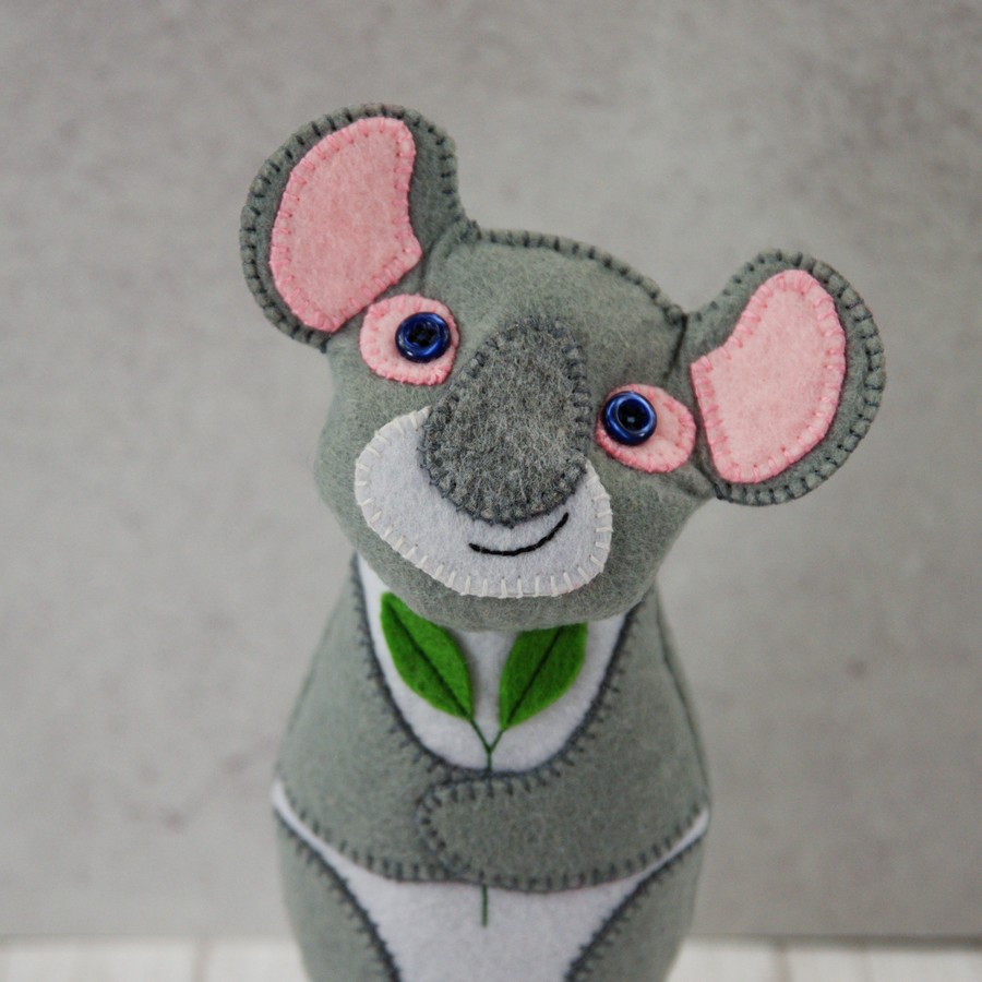 Dovana vaikui minkšta siūta koala iš veltinio dydis 17 cm